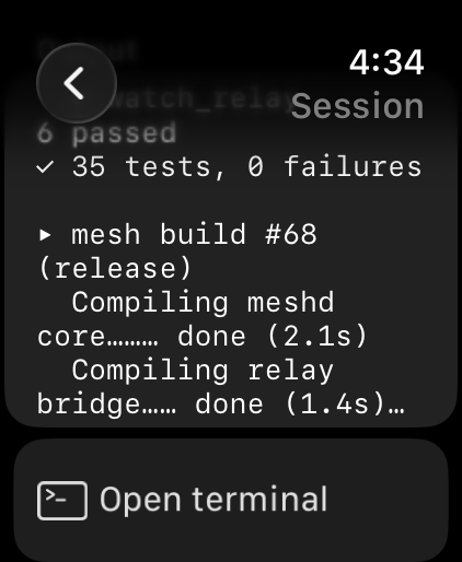 Crown-scrollable terminal on the watch